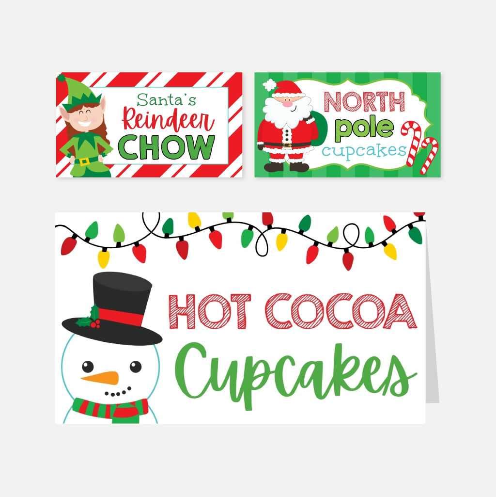 Printable Elf Christmas Party Food Tent Cards Template | Hadley Designs - Printables printable-elf-christmas-party-food-tent-cards-template-hadley-designs-printables