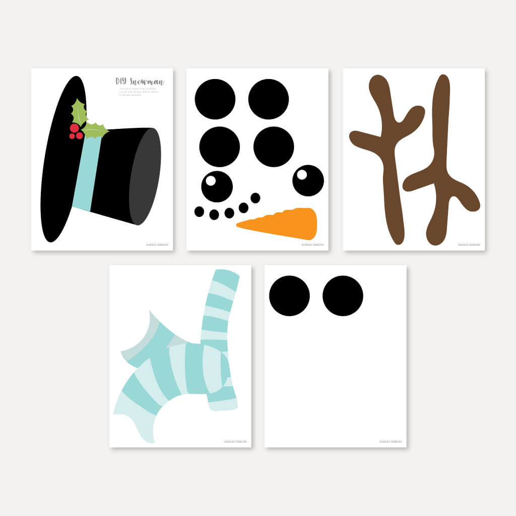 snowman pieces printable
