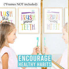 6 Reversible Colorful Bathroom Signs For Kids