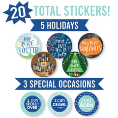 20 Monthly Baby Milestone Stickers