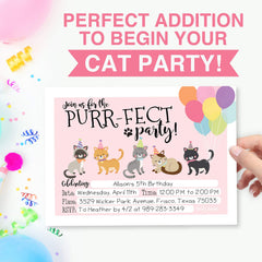 25 Cat Themed Party Invitation Cards