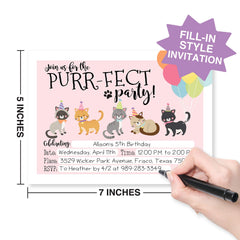 25 Cat Themed Party Invitation Cards