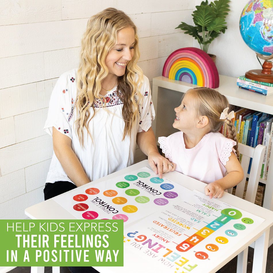 4 Laminated Colorful Feelings Posters For Kids | Hadley Designs