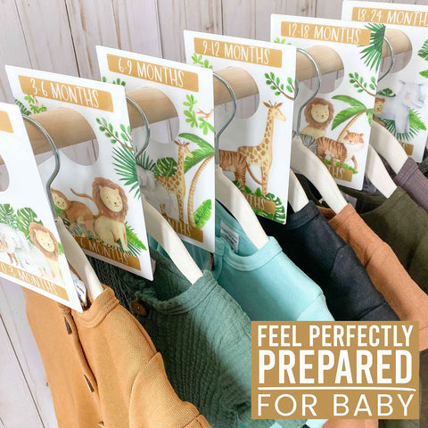 6 Safari-Themed Baby Closet Hanger Dividers