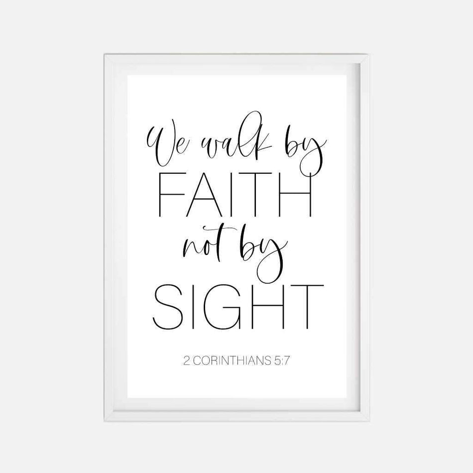 2 Corinthians 5:7 Wall Art Christian Home Decor Sign Printable Template