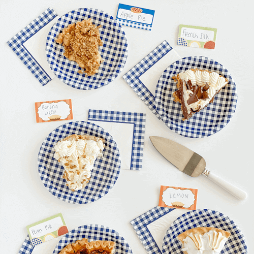 Printable Pie Night Fill in the Blank Food Label Template | Hadley Designs