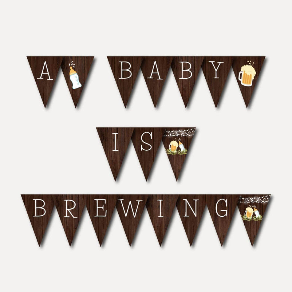 A Baby Is Brewing Baby Shower Banner Printable Template