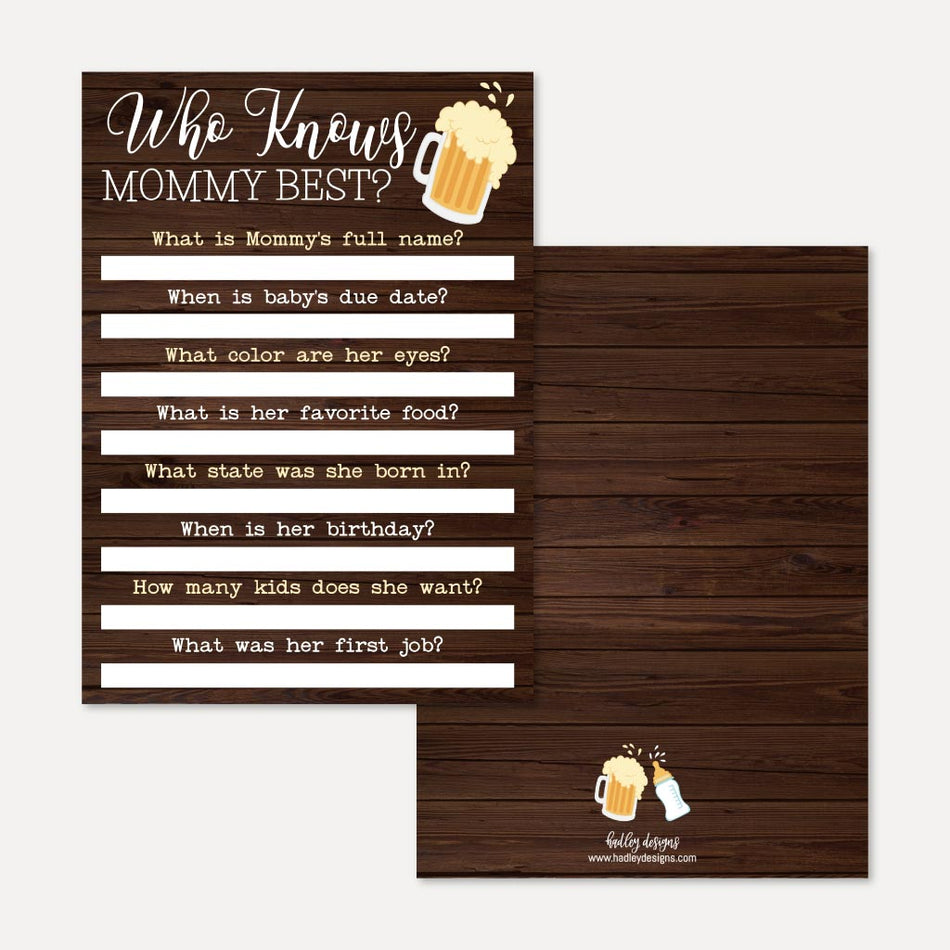 A Baby Is Brewing Baby Shower Who Knows Mommy Best Game Printable Template