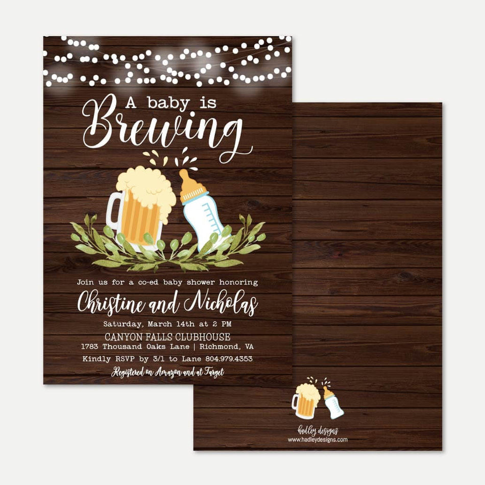 A Baby Is Brewing Baby Shower Invitation Printable Template