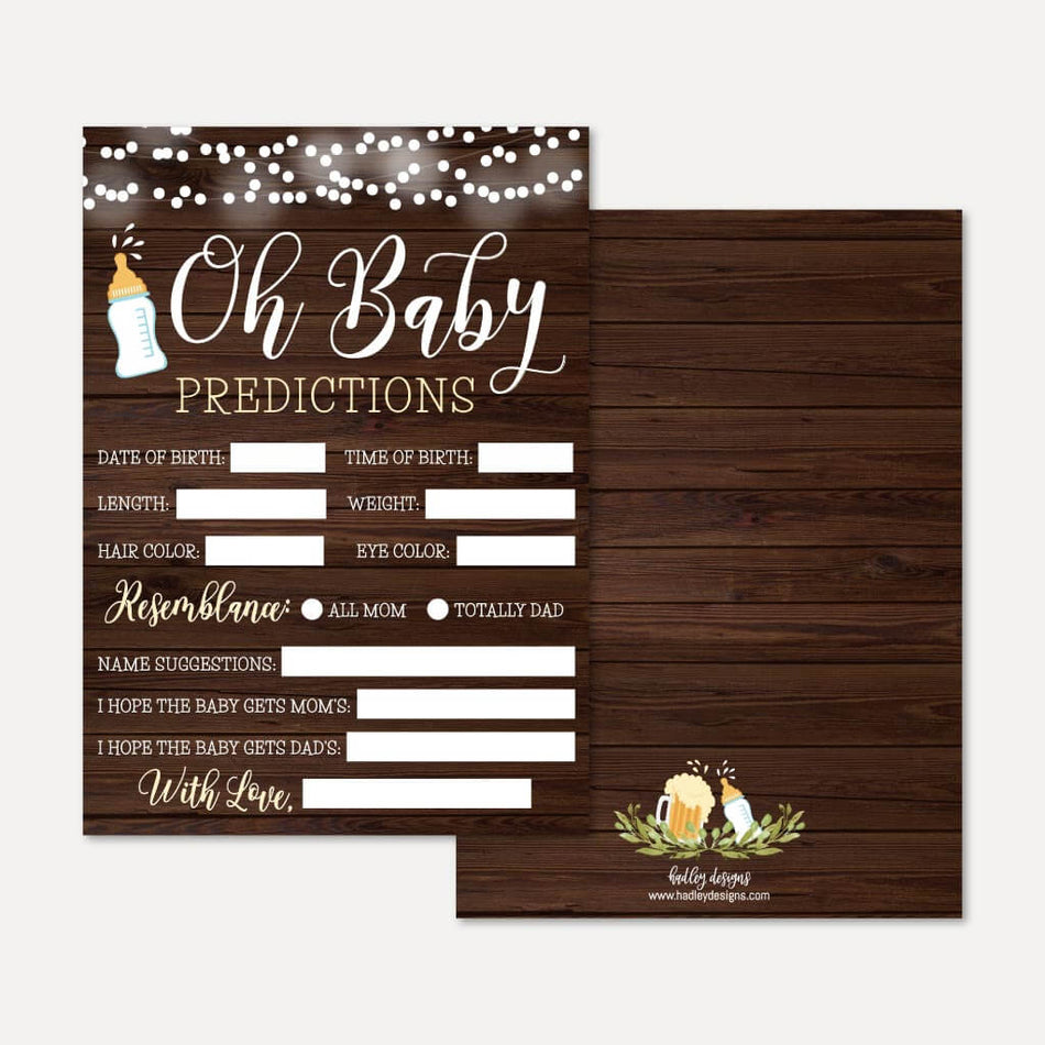A Baby Is Brewing Baby Shower Predictions Printable Template
