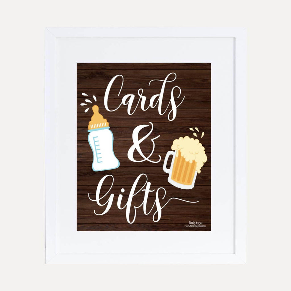 A Baby Is Brewing Baby Shower Cards and Gifts Sign Printable Template