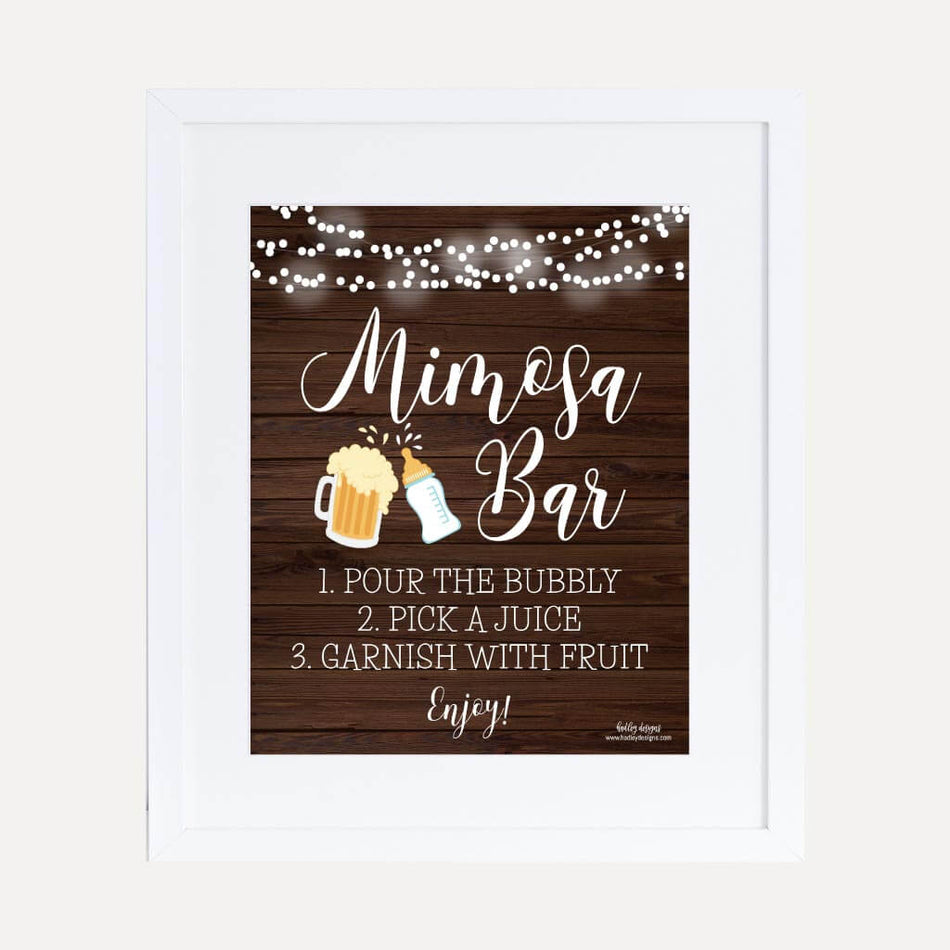 A Baby Is Brewing Baby Shower Mimosa Sign Printable Template