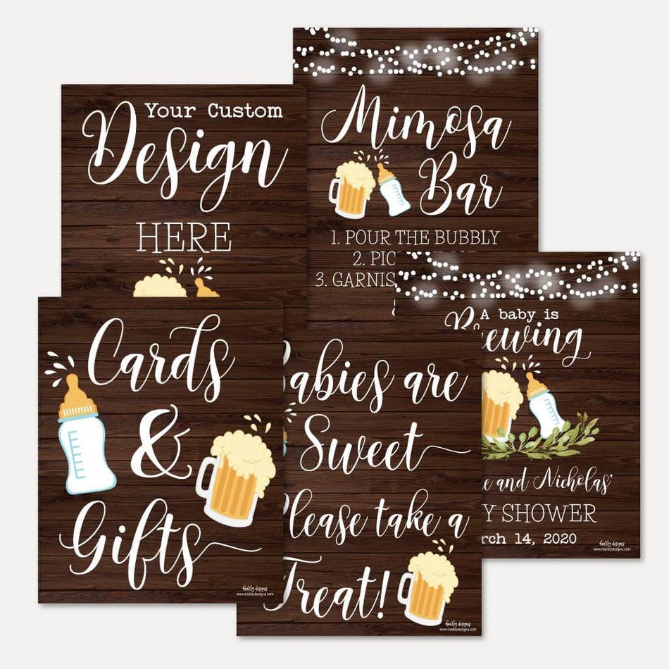 A Baby is Brewing Baby Shower Sign Bundle Printable Template