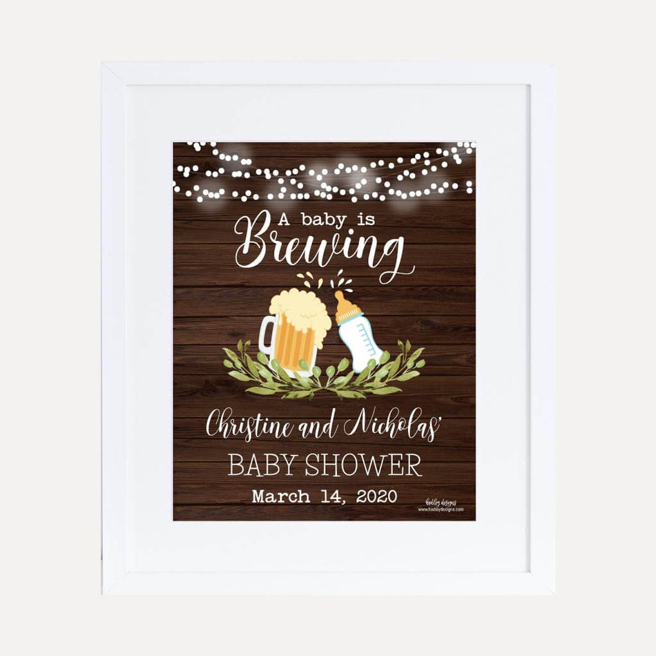 A Baby Is Brewing Baby Shower Welcome Sign Printable Template