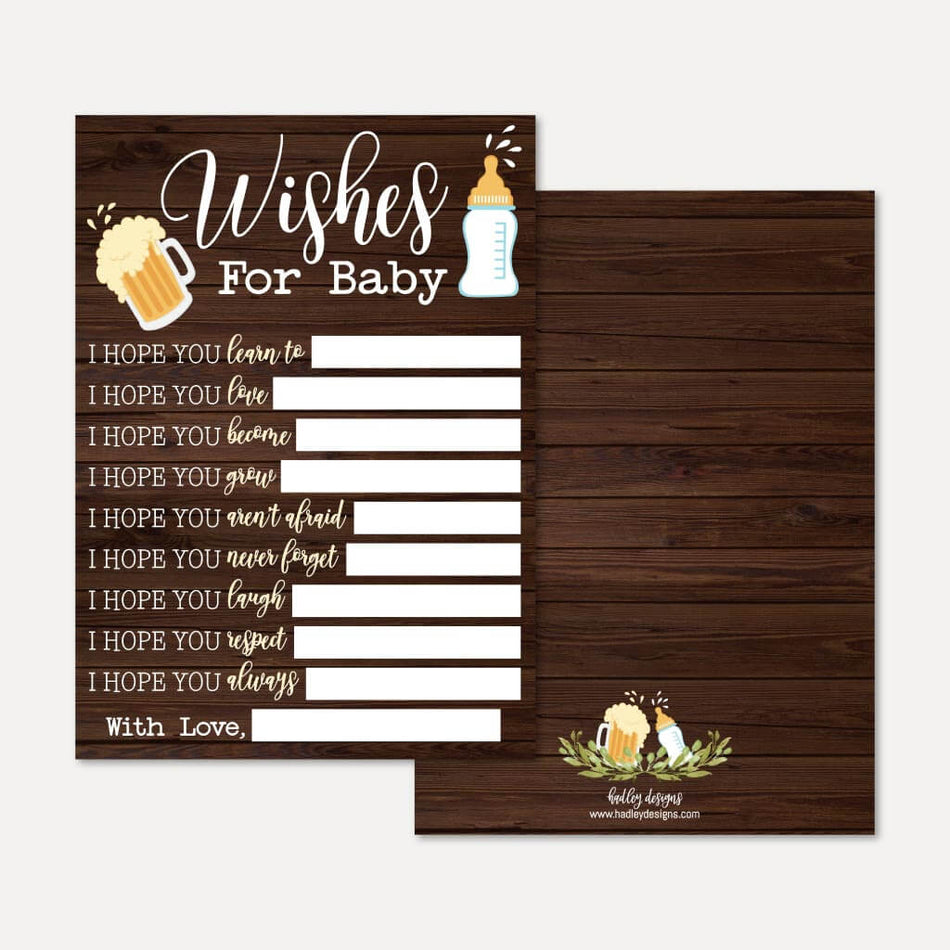 A Baby Is Brewing Baby Shower Wishes Card Printable Template