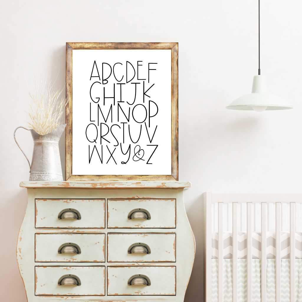 Printable ABCs Nursery Decor Sign Template Hadley Designs Printables