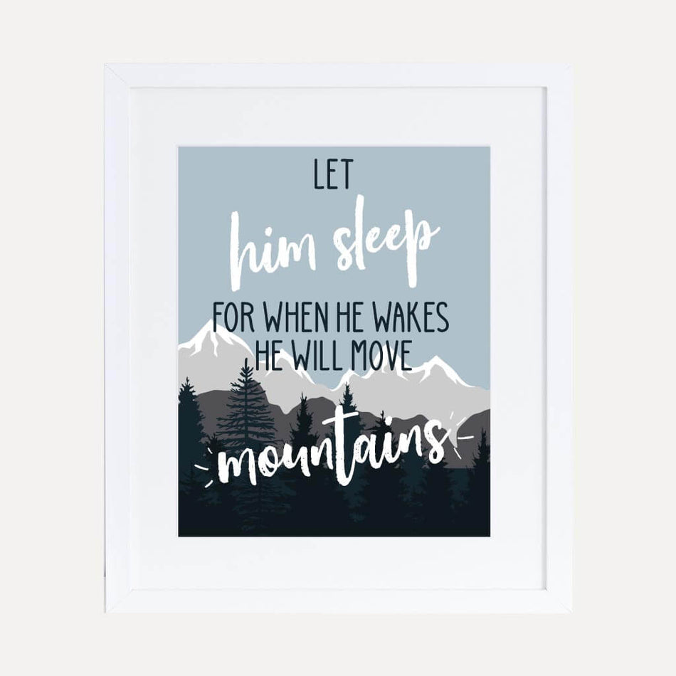 Adventure Mountain Baby Shower Quote Sign Printable Template