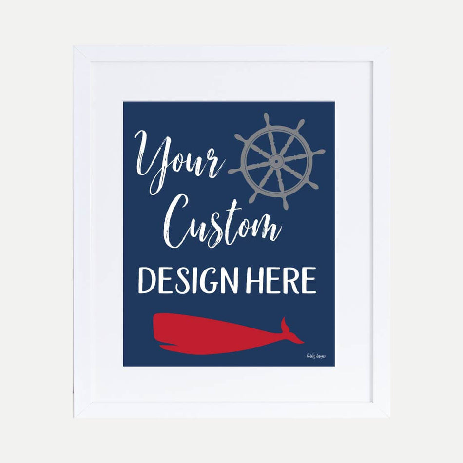 Ahoy It's A Boy Nautical Baby Shower Custom Sign Printable Template
