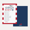 Ahoy It's A Boy Nautical Baby Shower Wishes Card Printable Template