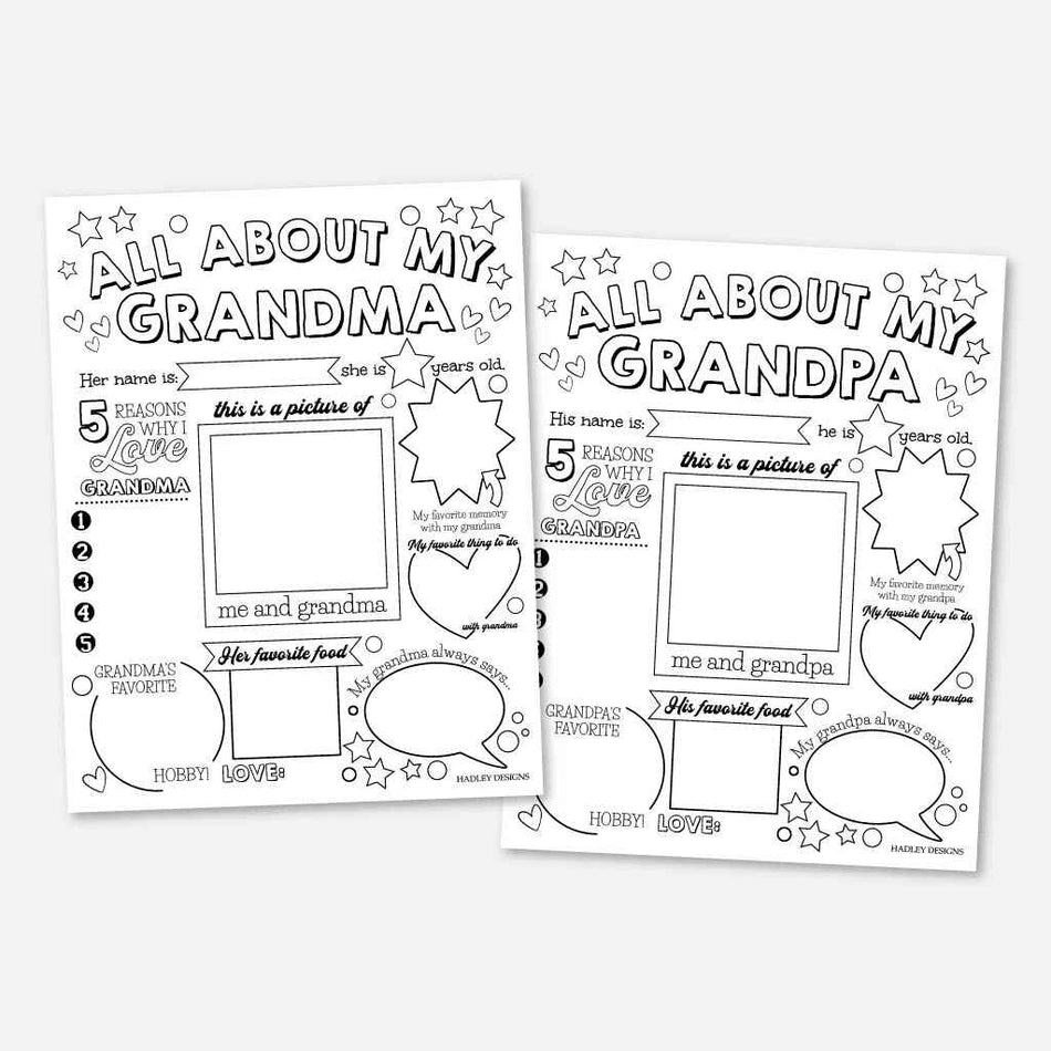 All About My Grandma or Grandpa Printable Template