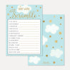 Angel Boy Baby Shower Word Scramble Game Printable Template