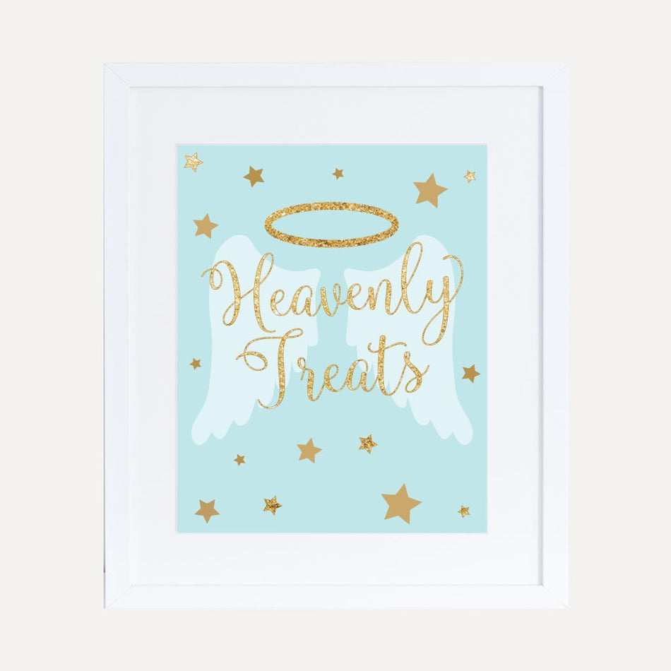 Angel Boy Baby Shower Treats Sign Printable Template