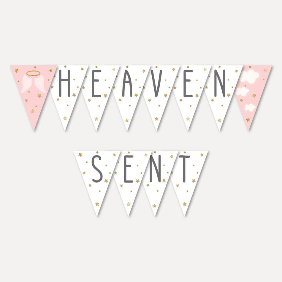 Angel Girl Baby Shower Banner Printable Template