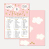 Angel Girl Baby Shower What's In Your Purse Game Printable Template