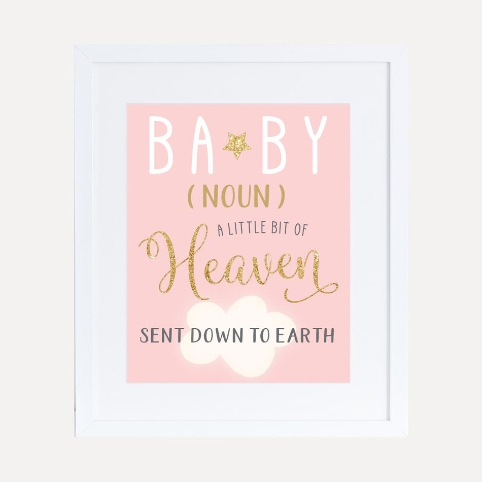Angel Girl Baby Shower Quote Sign Printable Template
