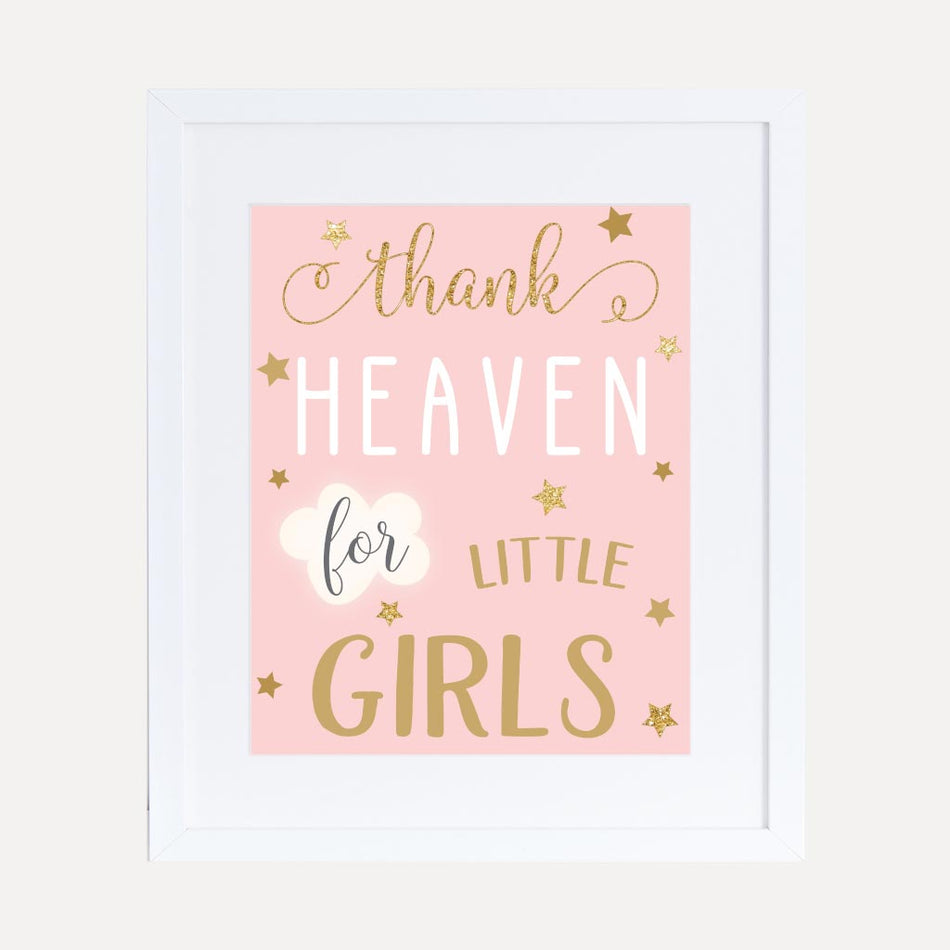 Angel Girl Baby Shower Thank You Sign Printable Template 