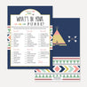 Aztec Adventure Girl Baby Shower What's In Your Purse Game Printable Template