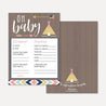 Aztec Adventure Girl Baby Shower Prediction Advice Wishes Bundle Printable Template