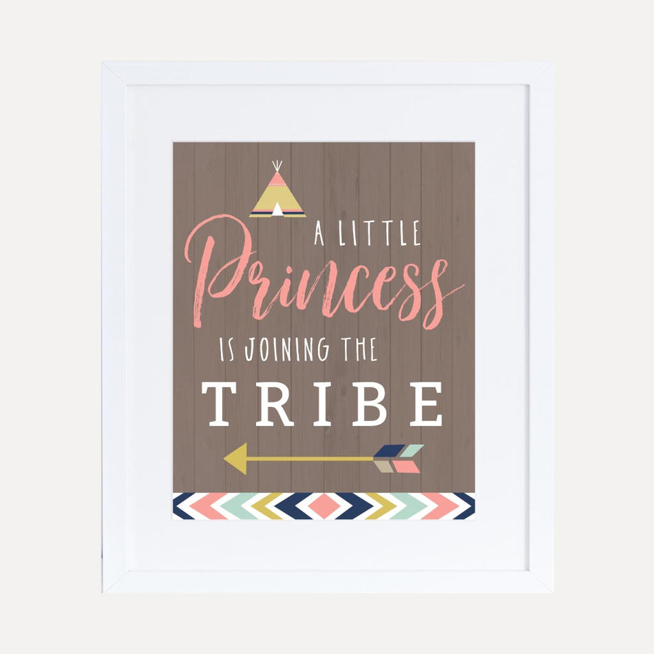 Aztec Adventure Girl Baby Shower Quote Sign Printable Template