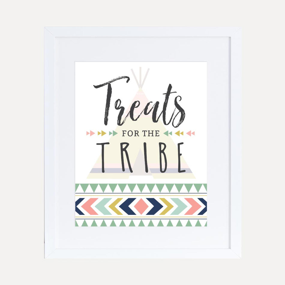 Aztec Adventure Girl Baby Shower Treats Sign Printable Template