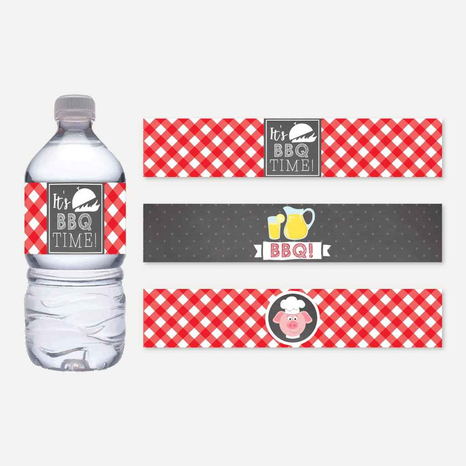 Backyard BBQ Water Bottle Labels Printable Templates