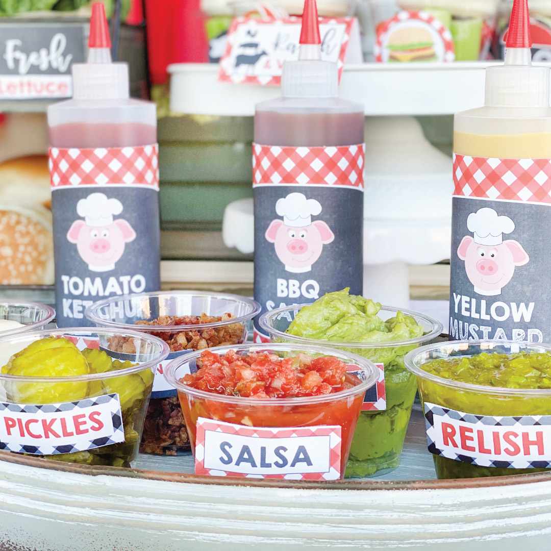 Printable Backyard BBQ Condiment Toppers Template | Hadley Designs ...
