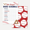 Baseball Baby Shower Word Scramble Game Printable Template