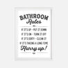 Bathroom Rules Wall Art Bathroom Home Decor Sign Printable Template