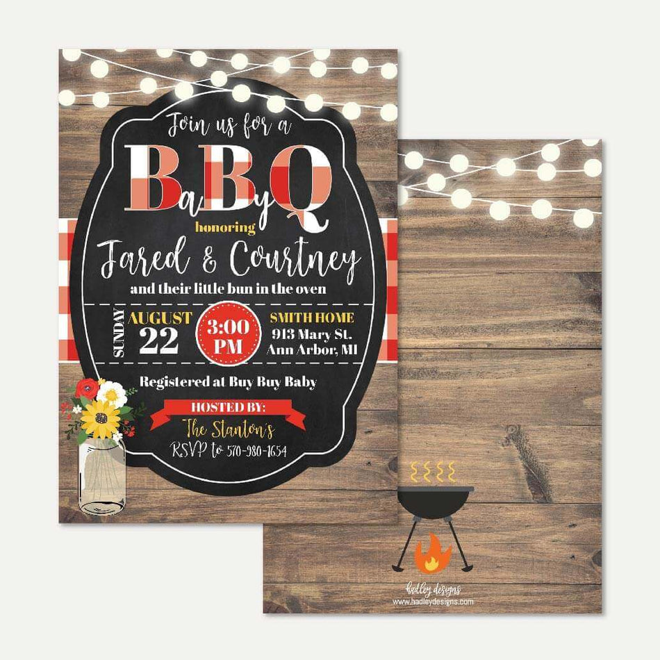 BBQ Baby Shower Invitation Printable Template