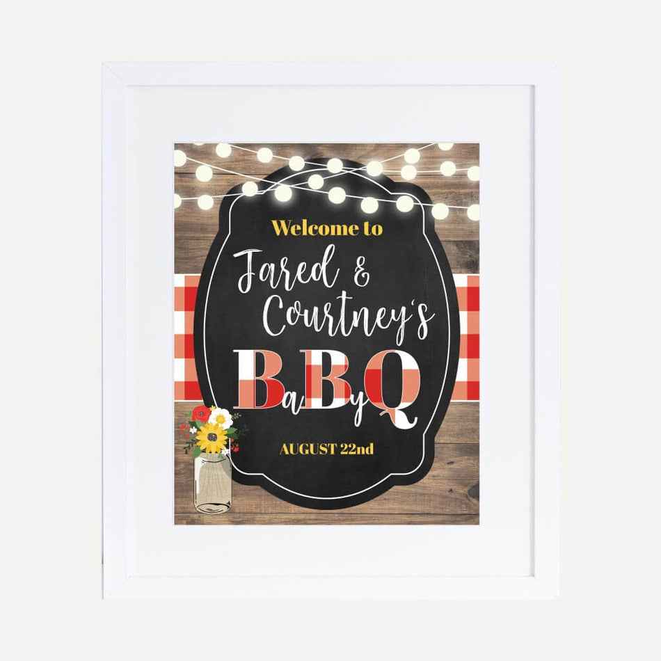 BBQ Baby Shower Welcome Sign Printable Template