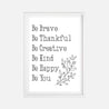 Be Brave Wall Art Inspirational Home Decor Sign Printable Template