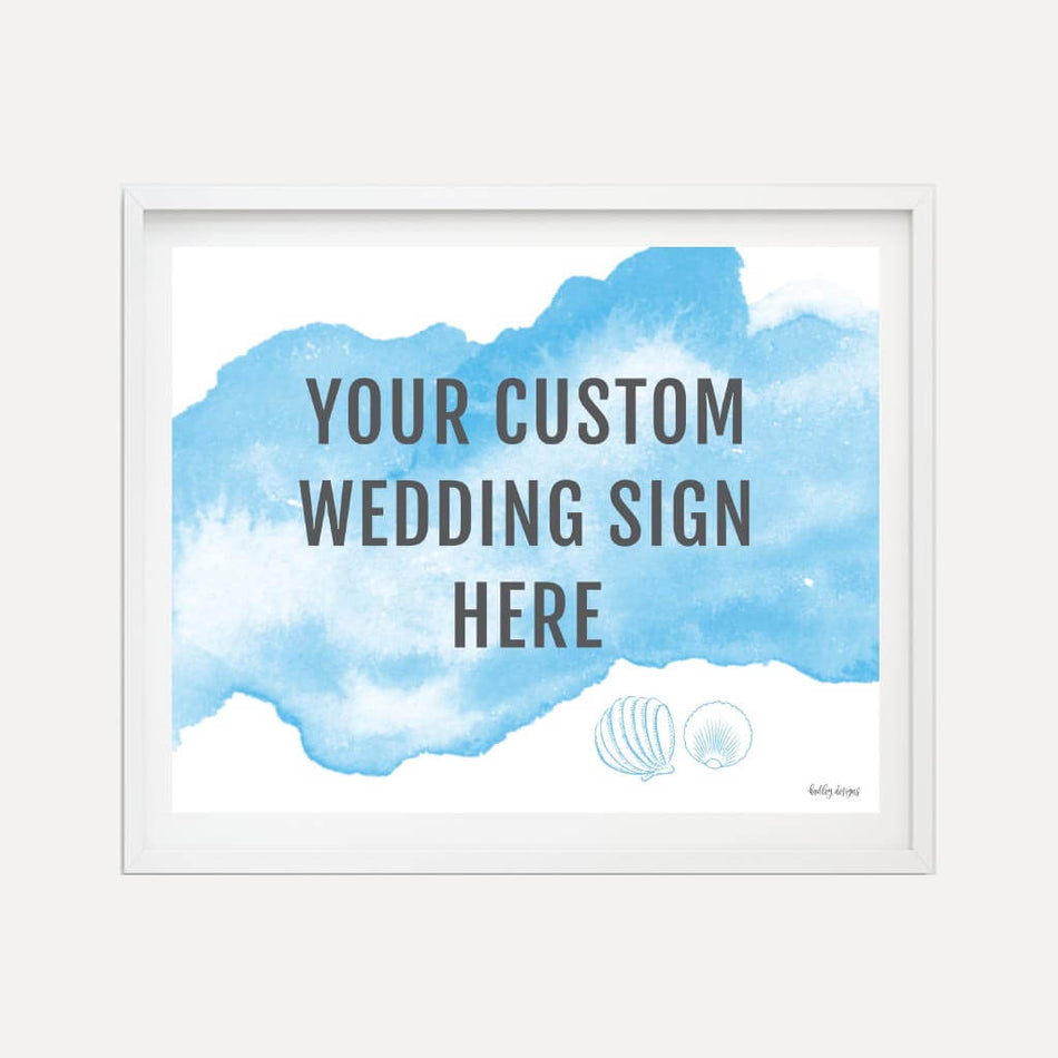 Beach Wave Wedding Custom Sign Printable Template