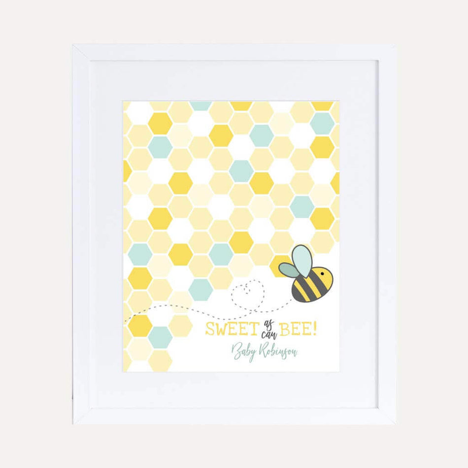 Bee Baby Shower Treats Sign Printable Template