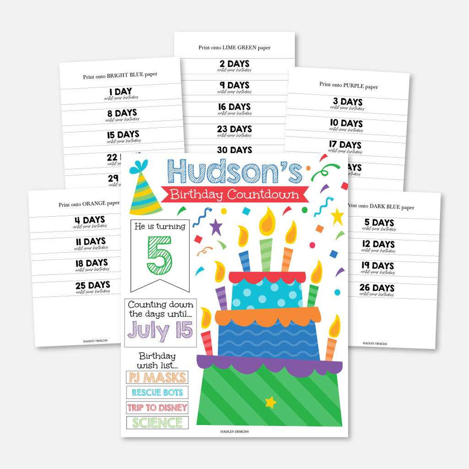 Birthday Countdown Poster and Paper Chain Printable