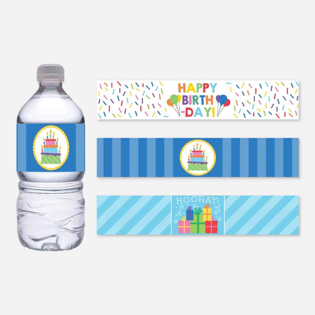 Printable Birthday Water Bottle Labels Template | Hadley Designs