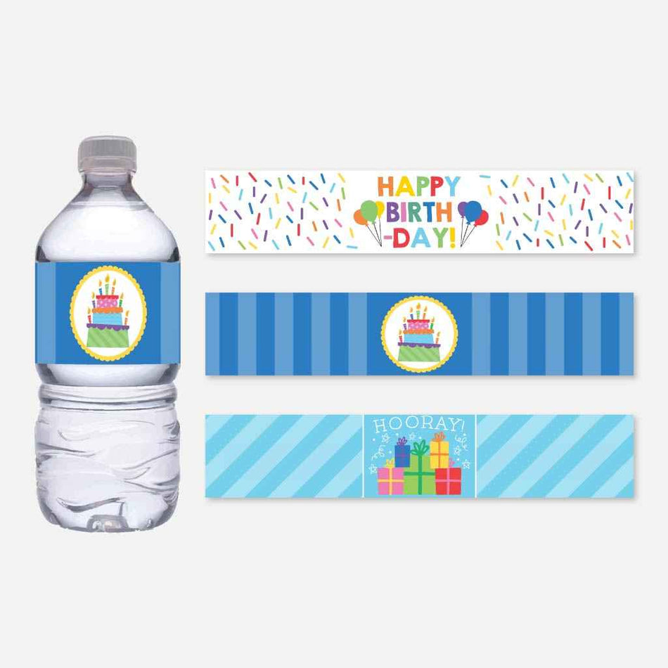 Printable Birthday Water Bottle Labels Template | Hadley Designs