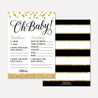 Black and Gold Baby Shower Predictions Printable Template