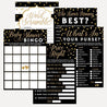 Black and Gold Baby Shower Games Set Printable Template