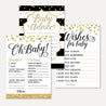 Black and Gold Baby Shower Prediction Advice Wishes Bundle Printable Template