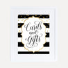 Black and Gold Baby Shower Cards and Gifts Sign Printable Template